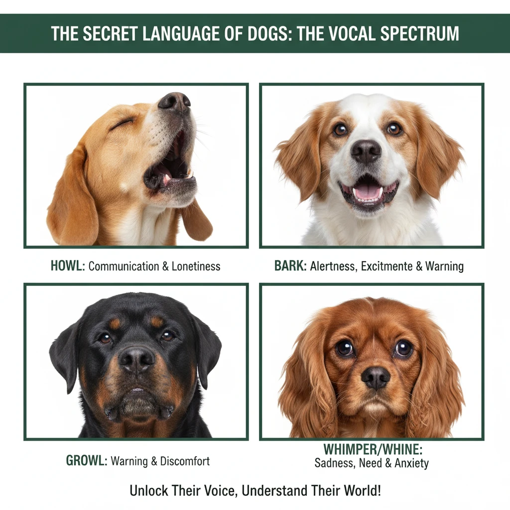 dog body language, canine communication, dog tail wags, dog ear positions, dog barks, dog growls, understanding dogs, dog behavior, pet communication, dog emotions.